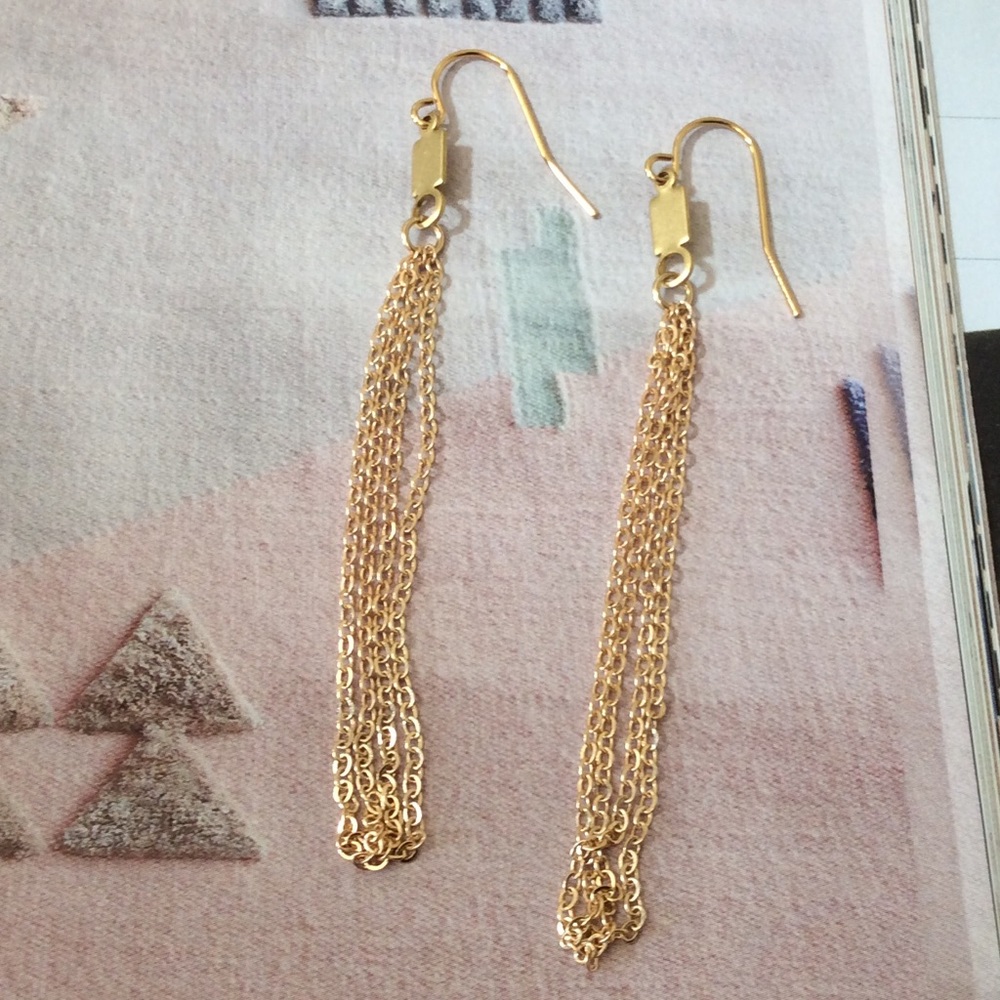 New Gold Plated Chain Earrings